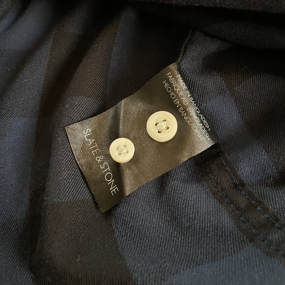 Slate & Stone Flannel Button Down Shirt - Royal Blue & Black Buffalo Plaid - Med - Picture 3 of 8